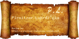 Pirnitzer Lukrécia névjegykártya